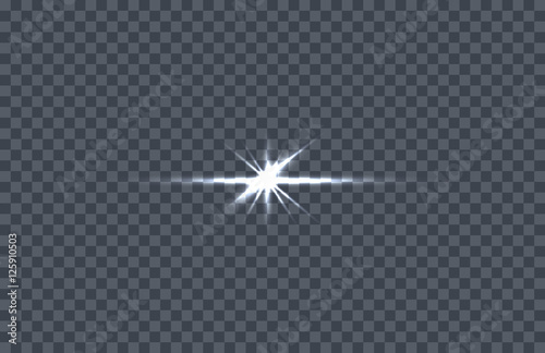 White Glowing Light Burst Vector Illustration