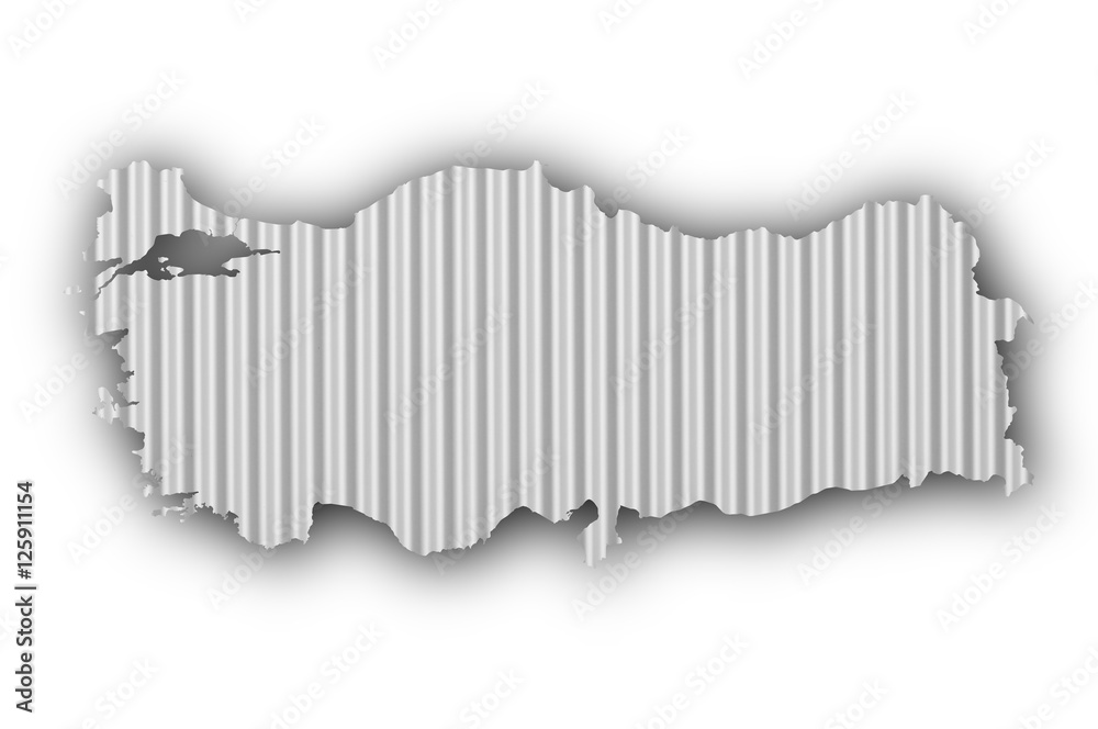 Karte der Türkei auf Wellblech Karte der Türkei auf Wellblech