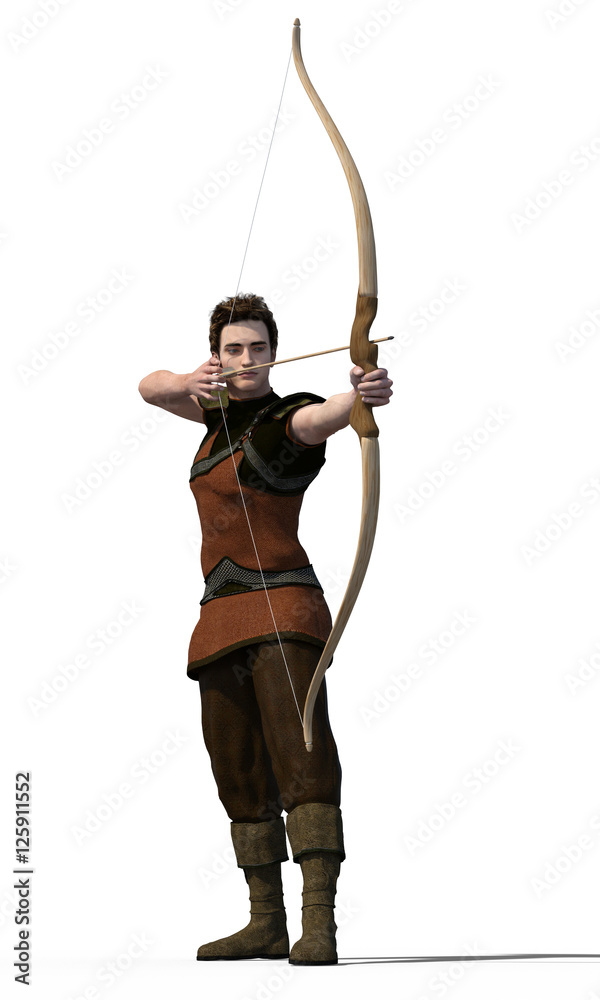 Handsome archer isolated