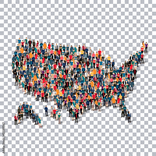 people map country America USA vector
