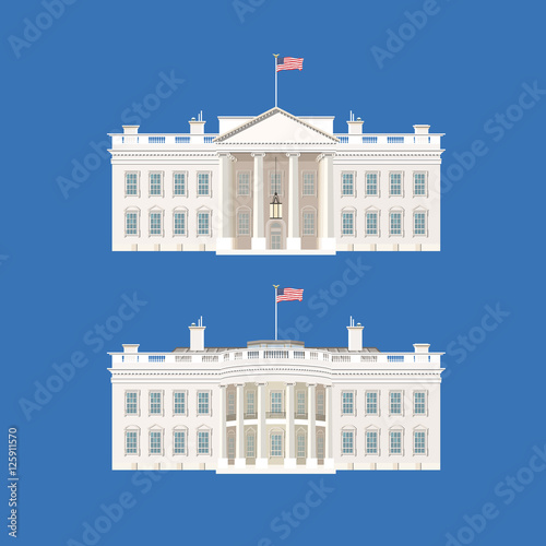 Vector illustration with White house.