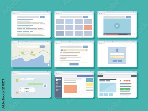 Vector illustration with web browser.