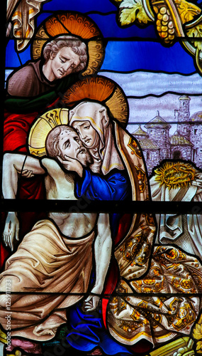 Jesus taken from the Cross - Stained Glass - Good Friday