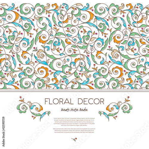 Vector seamless border in Eastern style.