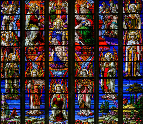 Stained Glass - Coronation of Mother Mary by the Holy Trinity
