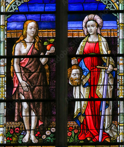 Stained Glass of Eve and Judith photo