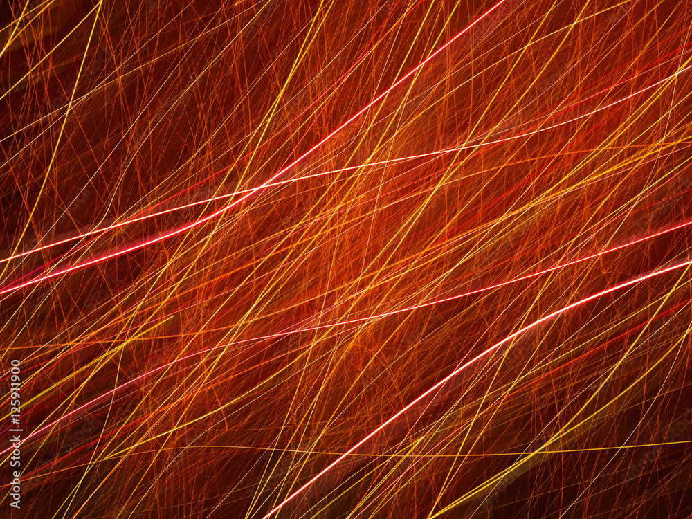 Fototapeta premium Fiery glowing curves in space fractal