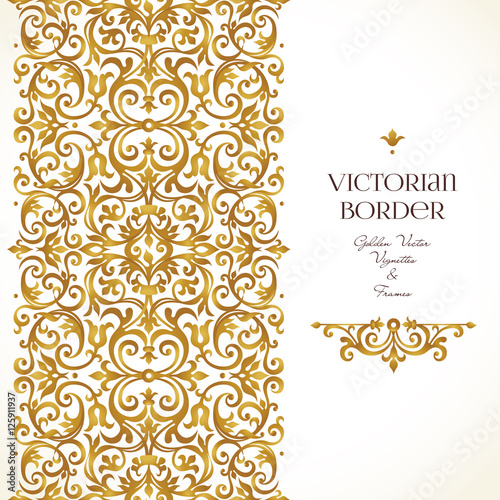 Vector set of vignettes, borders in Victorian style.