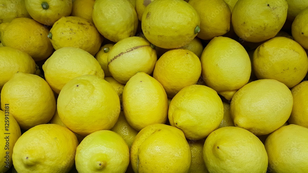 Lemons In Marketplace. lemon background