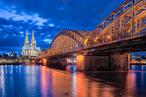 Night at Cologne Cathedral in Cologne, Germany