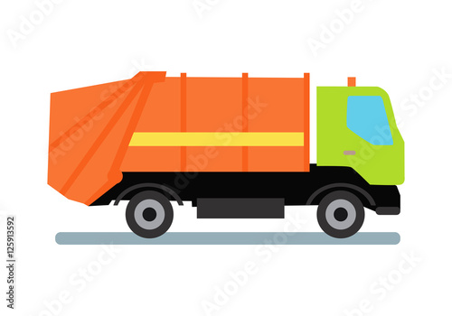 Orange Garbage Truck
