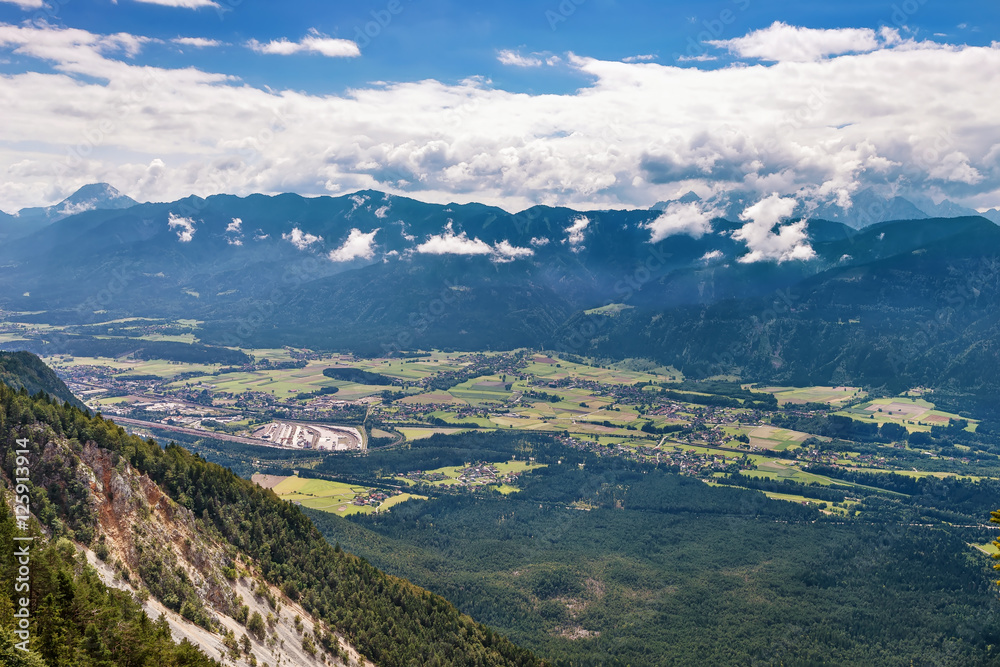 View of valley near Villach, Austria