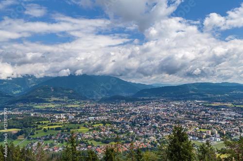 view of Villach from mountain, Austria