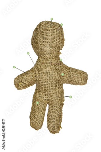 Voodoo puppet on a white background