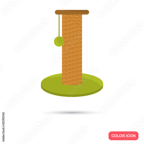 Cat scratching post color icon. Flat design. Pet shop theme