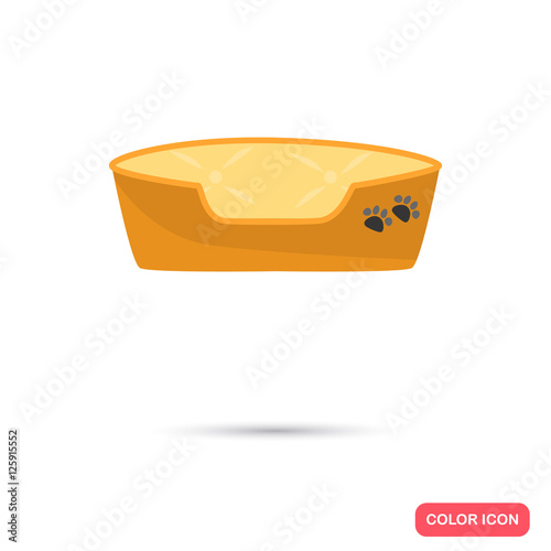 Dog soft place color icon. Flat design. Pet shop theme
