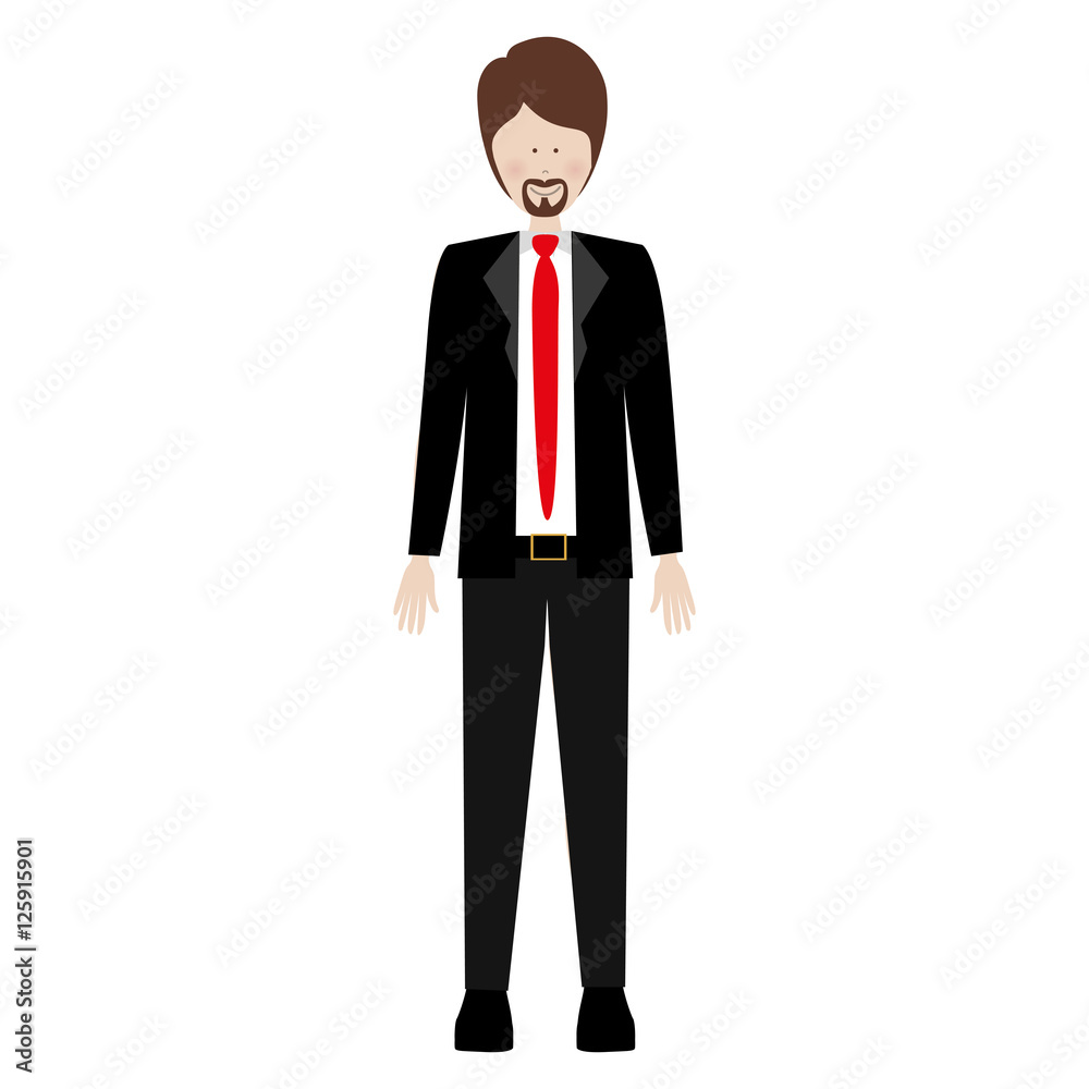 cartoon man smiling with executive clothes over white background. vector illustration cartoon man smiling with executive clothes over white background. vector illustration