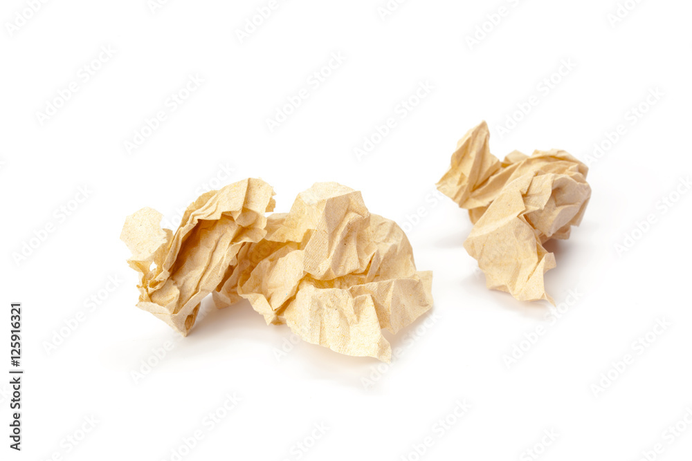 Recycled paper on white background Recycled paper on white background