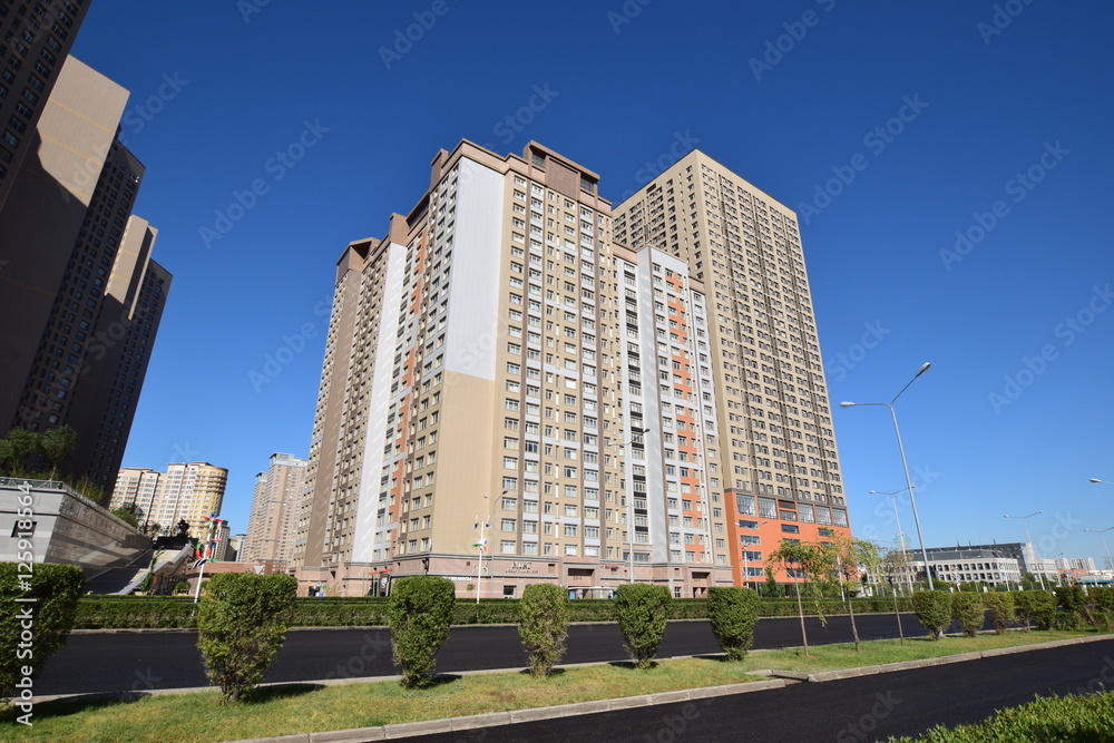 Modern residential building in Astana, capital of Kazakhstan