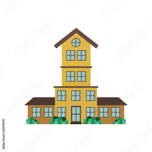 Home building icon. house architecture and real estate theme. Isolated and colorful design. Vector illustration © grgroup