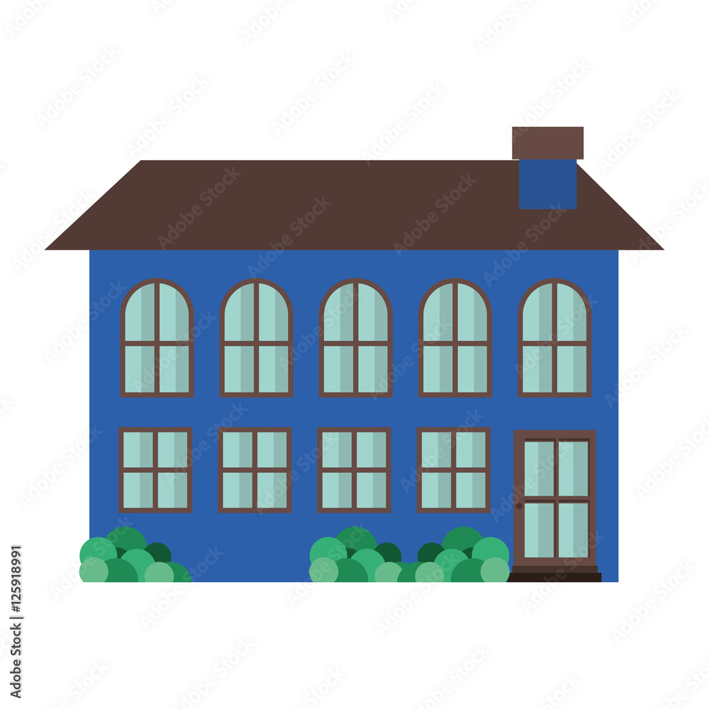 building icon. house architecture and real estate theme. Isolated and colorful design. Vector illustration