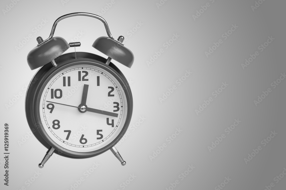 retro alarm clock , black and white tone retro alarm clock , black and white tone