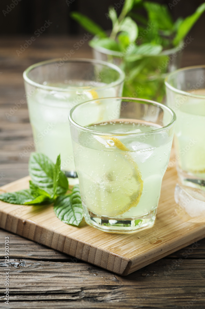 Fresh cocktail with soda and lemon Fresh cocktail with soda and lemon