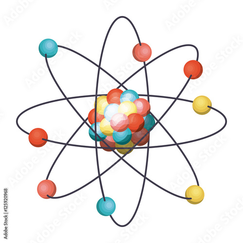 Atom icon. Chemistry science and nuclear theme. Isolated design. Vector illustration