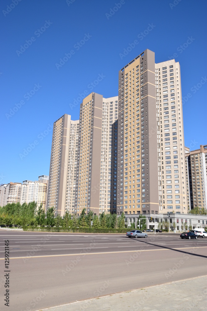 Modern residential building in Astana, capital of Kazakhstan