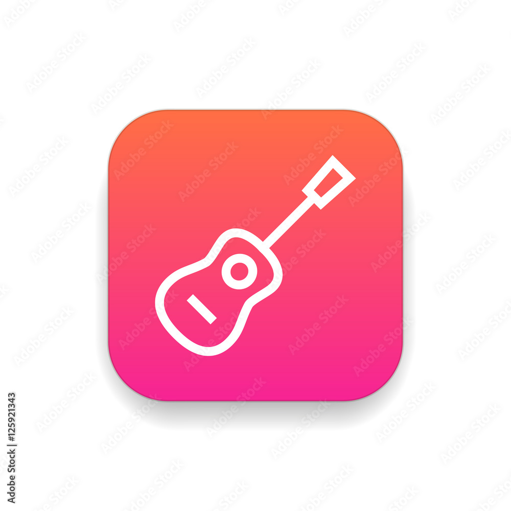 Acoustic guitar icon vector, clip art. Also useful as logo, square app icon, web UI element, symbol, graphic image, silhouette and illustration. Acoustic guitar icon vector, clip art. Also useful as logo, square app icon, web UI element, symbol, graphic image, silhouette and illustration.
