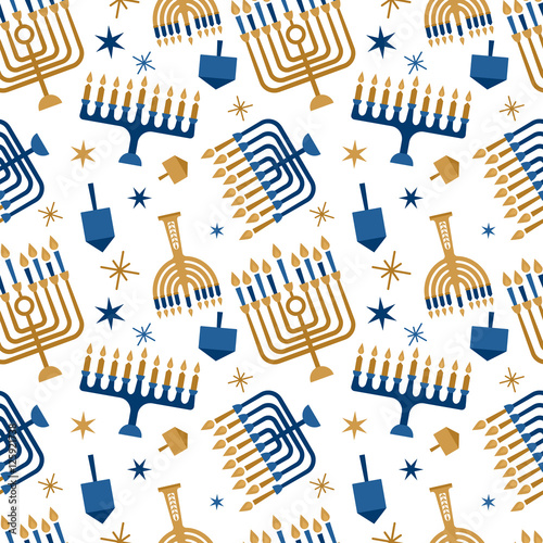 Hanukkah jewish holiday seamless pattern background with for gra