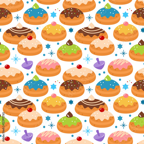 Hanukkah jewish holiday seamless pattern background for graphic