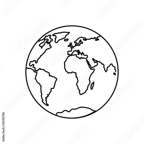Planet icon. Earth world globe and continent theme. Isolated design. Vector illustration