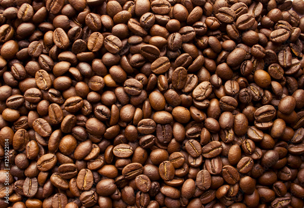 Obraz premium Roasted coffee beans background