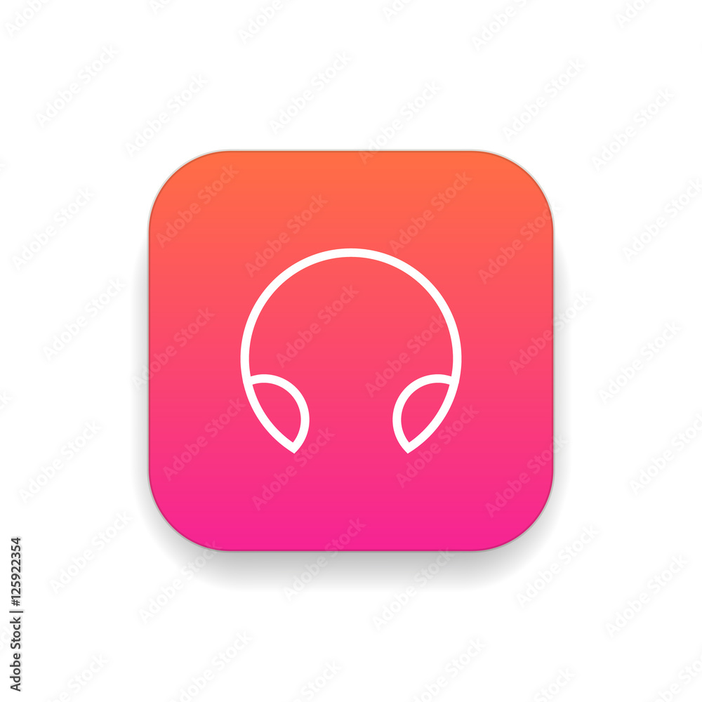 Headphone icon vector, clip art. Also useful as logo, square app icon, web UI element, symbol, graphic image, silhouette and illustration. Headphone icon vector, clip art. Also useful as logo, square app icon, web UI element, symbol, graphic image, silhouette and illustration.
