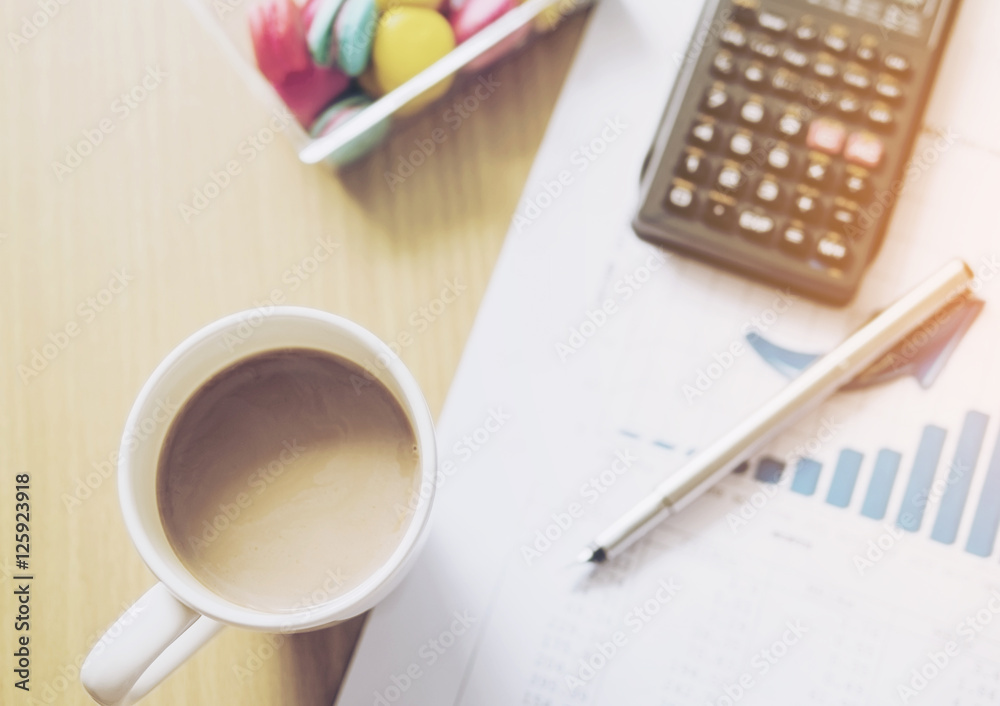 Business financial working concept, pen an calculator on growth