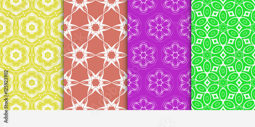 set of original floral patterns. geometrical ornament. vector illustration for design invitation, backgrounds, wallpapers