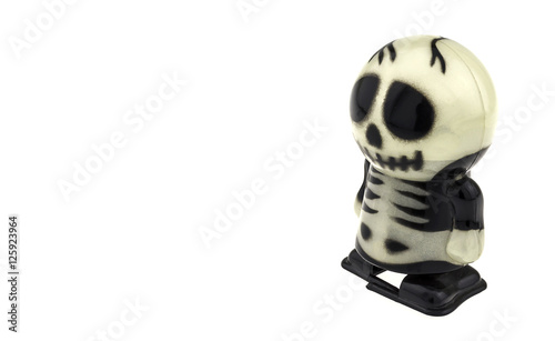 Fototapeta Naklejka Na Ścianę i Meble -  Skeleton toy for Halloween decoration isolated over white