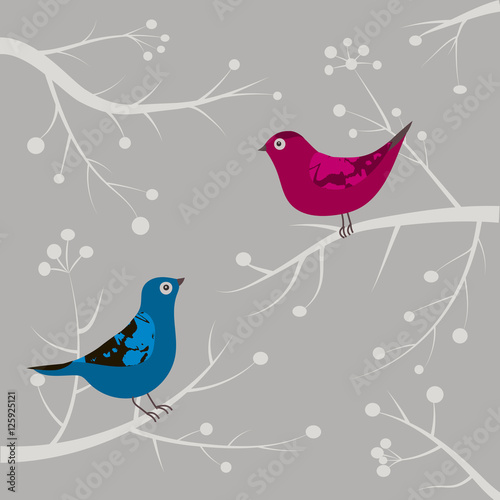 winter card with birds © lacrimastella
