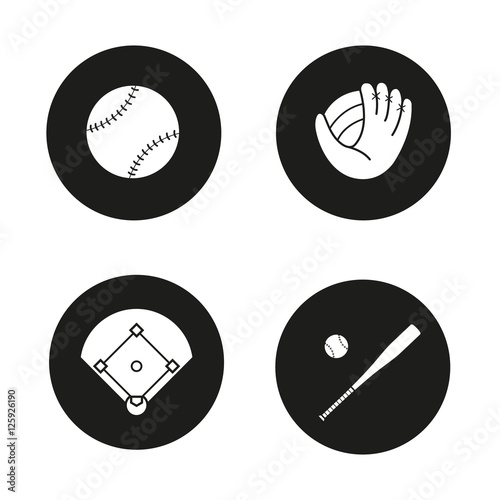 Baseball icons set