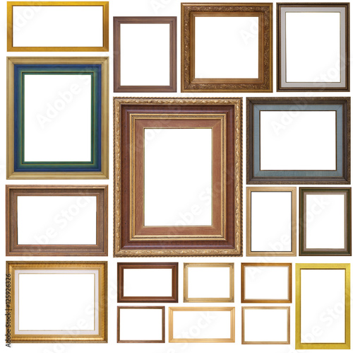  Set of Antique frames on white