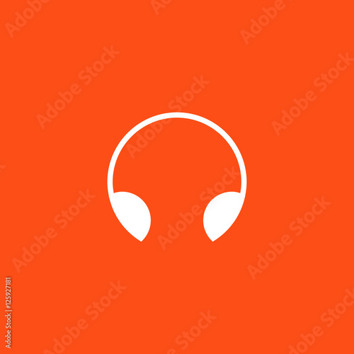 Headphone icon vector, clip art. Also useful as logo, web UI element, symbol, graphic image, silhouette and illustration.