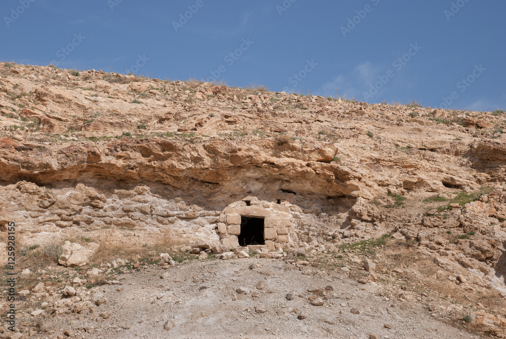 Hermit cells in Kidron valley, Israel