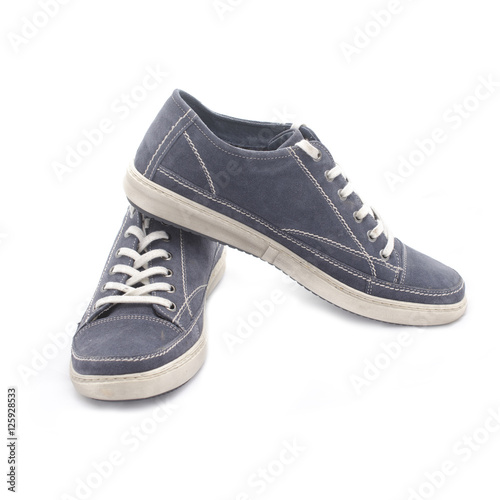 pair of youth shoes blue