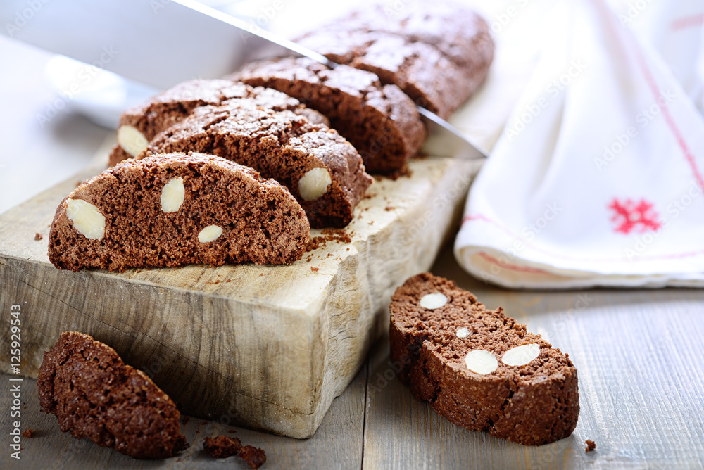 Cantucci biscuits with almonds and cocoa Cantucci biscuits with almonds and cocoa