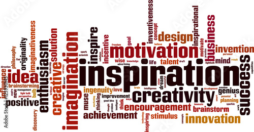 Inspiration word cloud concept. Vector illustration