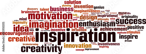 Inspiration word cloud concept. Vector illustration