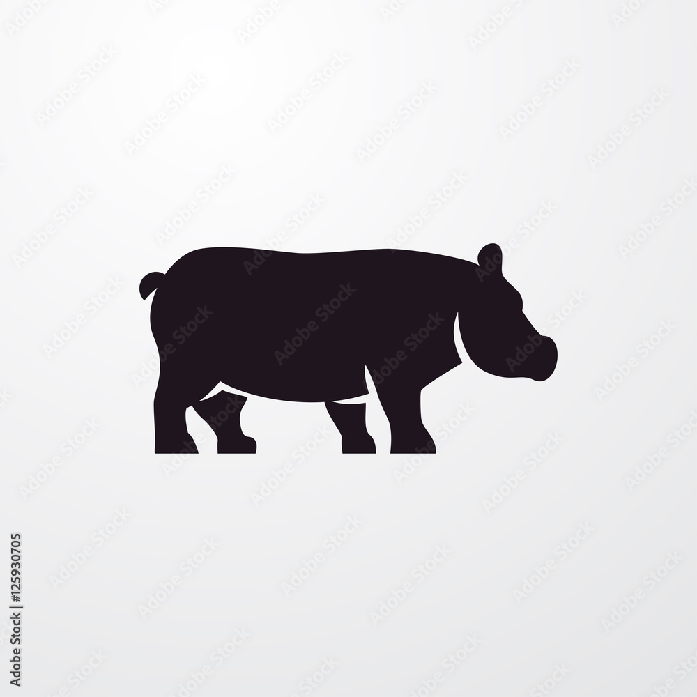 Fototapeta premium hippo icon illustration