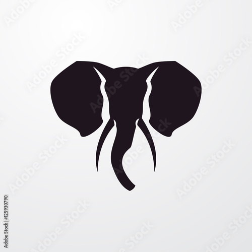 elephant head icon illustration