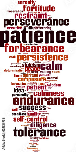 Patience word cloud concept. Vector illustration